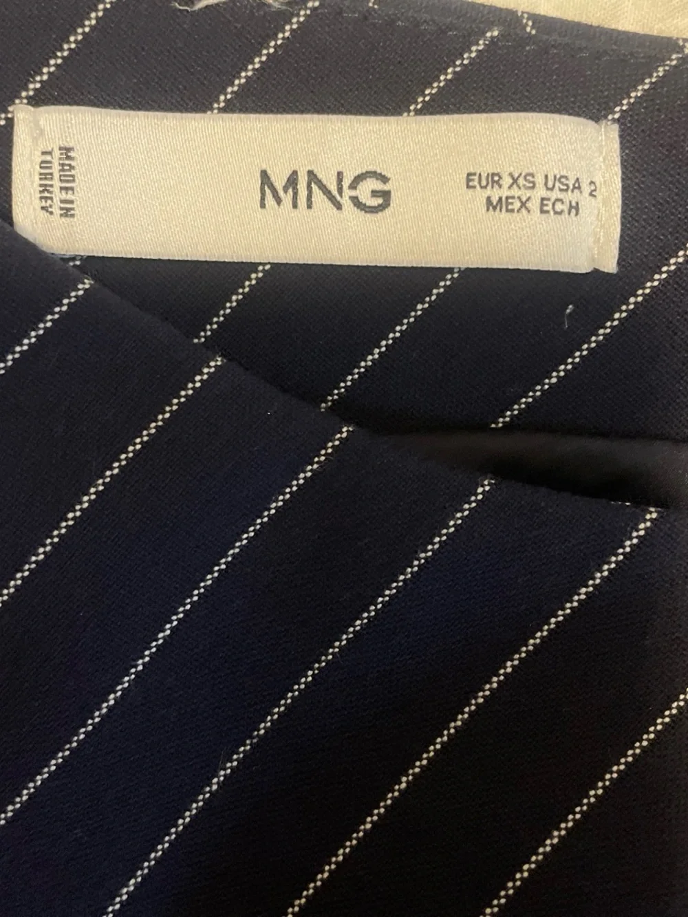 Mango Navy Pinstripe Dress